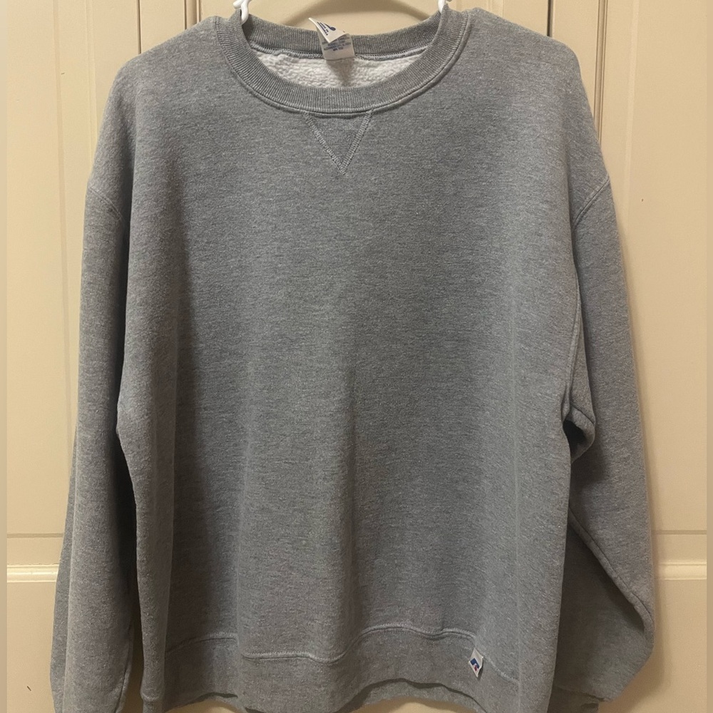 plain gray crewneck